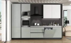 Vita cucina 333 cm colore grigio dune e ghiaccio polvere