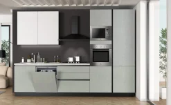 Vita cucina 333 cm colore grigio dune e ghiaccio polvere