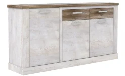 Volterra credenza in laminato bianco e rovere