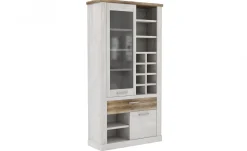 Volterra vetrina in laminato bianco e rovere