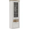 Volterra vetrina in laminato bianco e rovere
