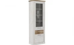 Volterra vetrina in laminato bianco e rovere