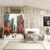York cameretta betulla e bianco serigrafato, letto piazza e mezza con contenitore