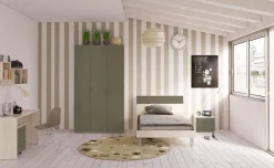 York cameretta betulla e verde, letto singolo