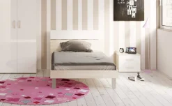 York letto piazza e mezza betulla e bianco lucido