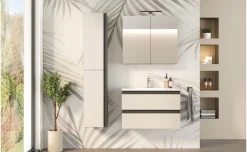Young Base Bagno sospesa con Lavabo, Grigio Angora