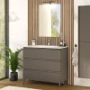 Young Colonna Bagno 2 Ante con Ripiani in Vetro, Grigio Onice