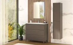 Young Colonna Bagno 2 Ante con Ripiani in Vetro, Metallo Bronzo