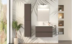 Young Colonna Bagno 2 Ante con Ripiani in Vetro, Metallo Bronzo