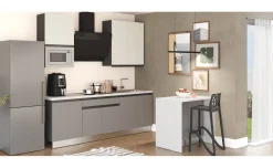 Young isola 2 ante metallo argento con top bianco L96,2 cm